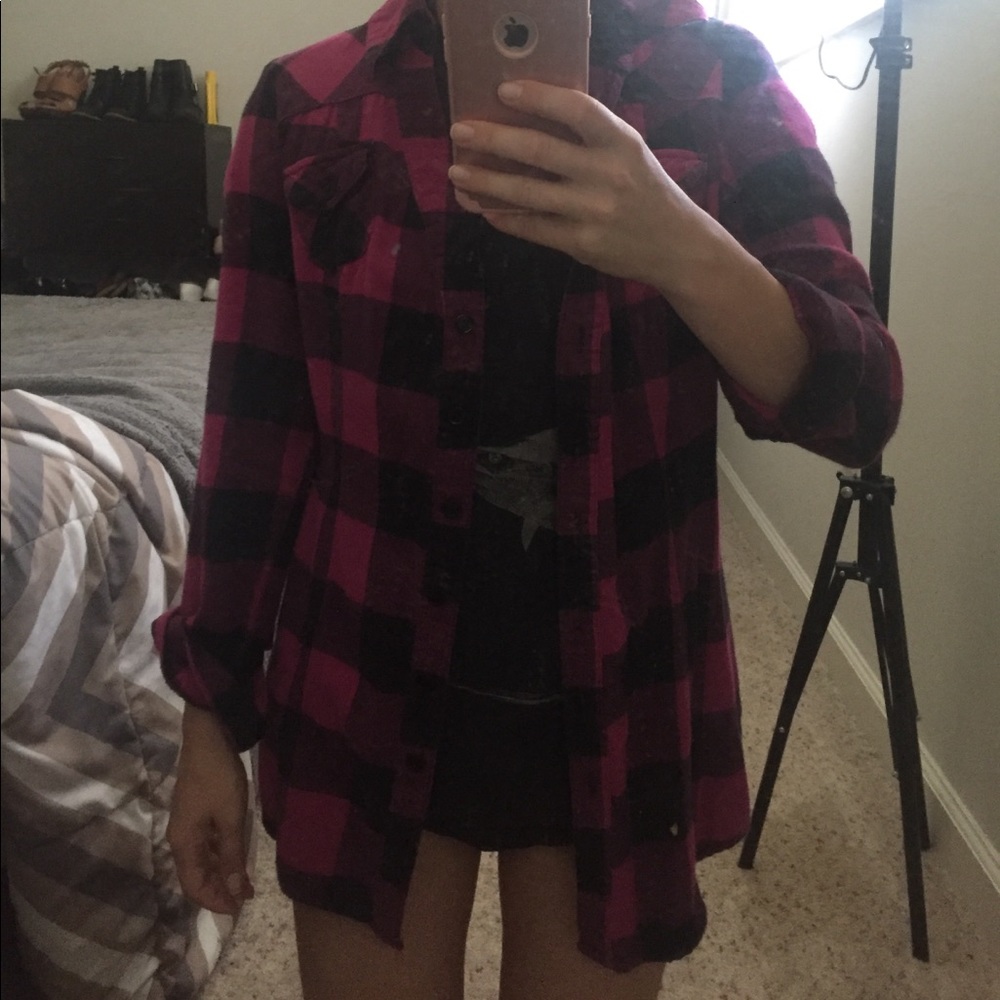 Hot Pink Flannel / Size Medium / Comfy