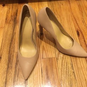 Theory Leather Nude Pumps