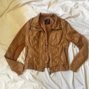 Faux Brown Leather Jacket