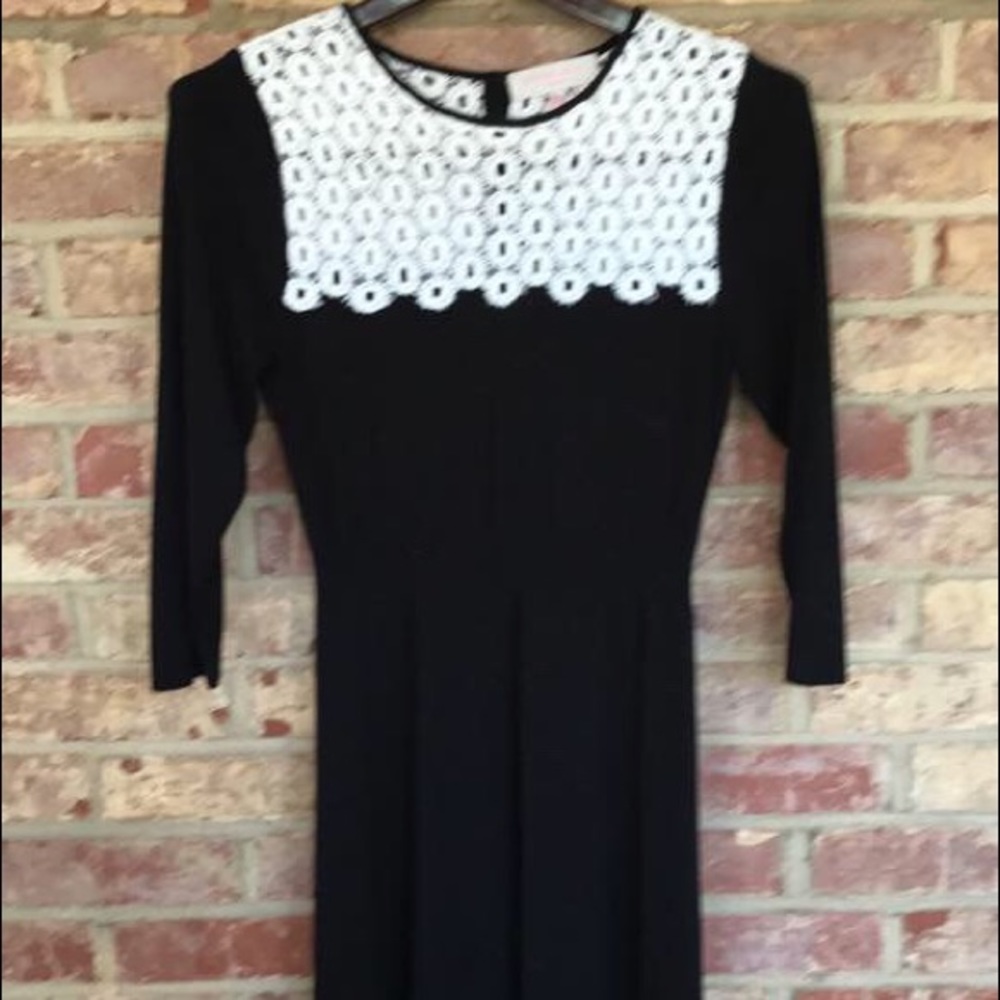 NWOT Gharani Strok London Black Sweater Dress Lace