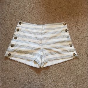 Loft High Waisted Striped Shorts