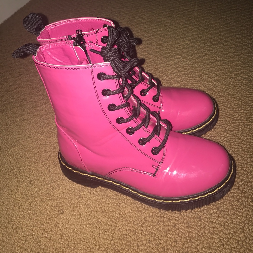 Gia Mia Pink Combat Boots