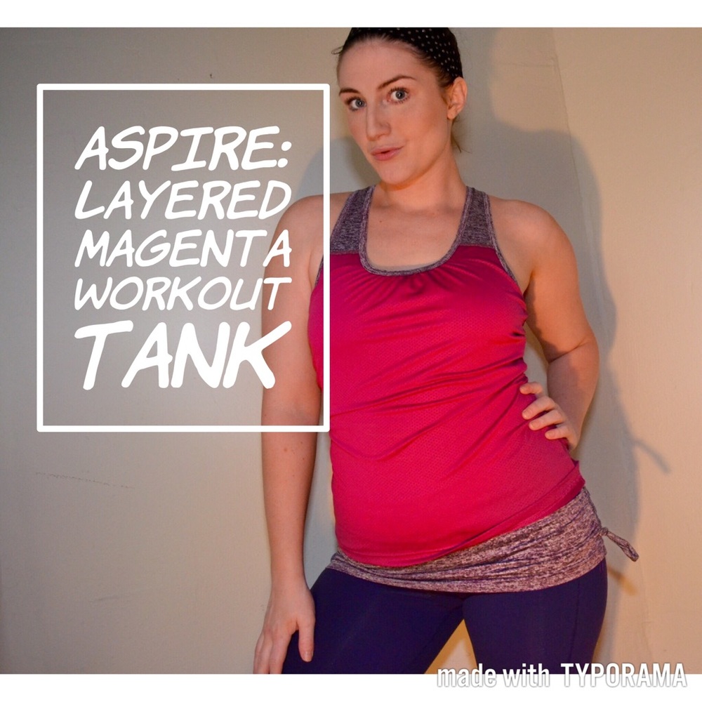Aspire: Layered Purple Yoga Top w Drawstring Side