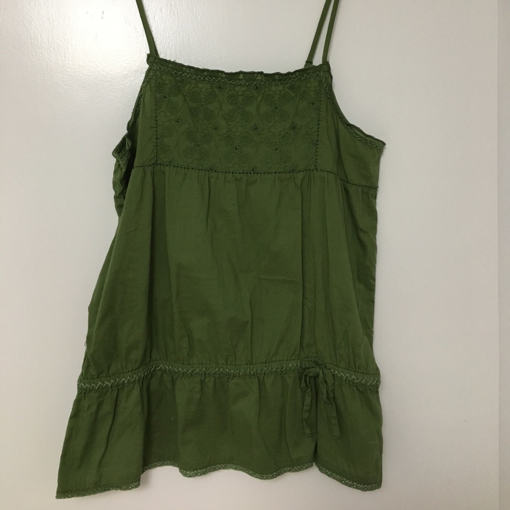 Gap. Green Spaghetti Strap Top