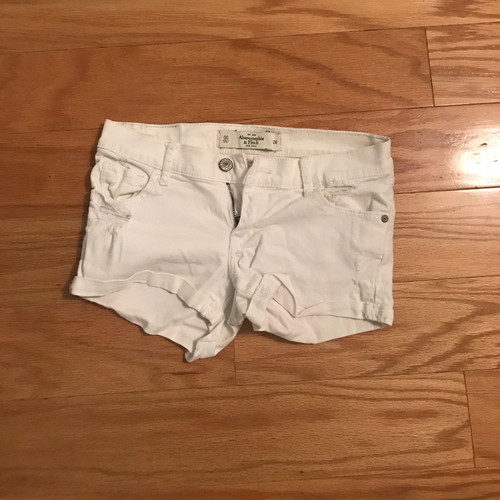 White jean shorts