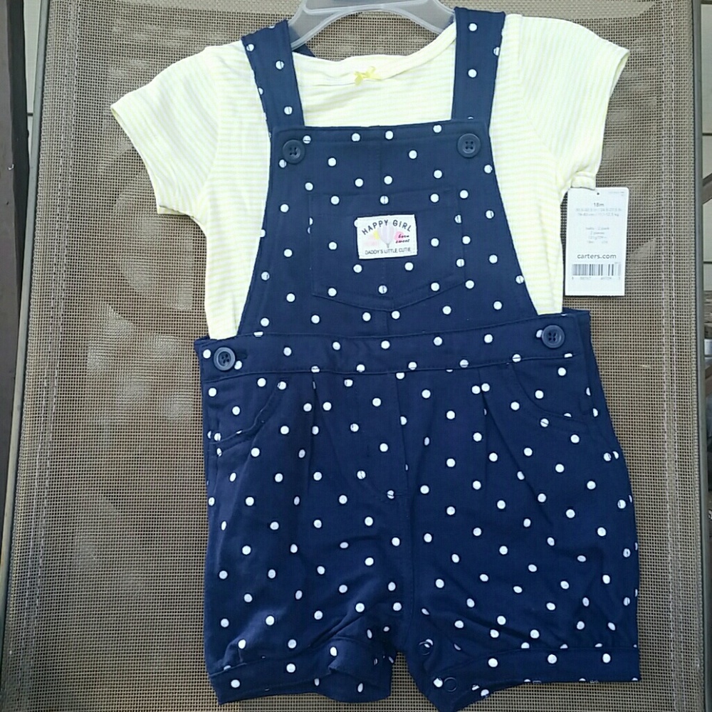 🆕 Baby Girl Carter's Tee & Shortalls, 18m