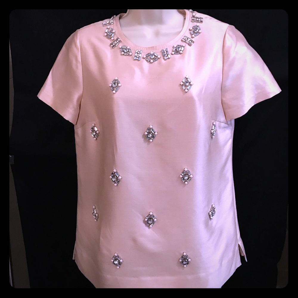 100% silk Tory Burch jeweled blouse size 6