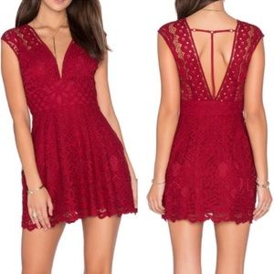 Free people red lace dress