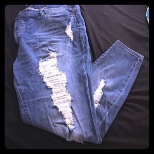 Fairly new distressed jeans