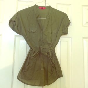 A military color blouse