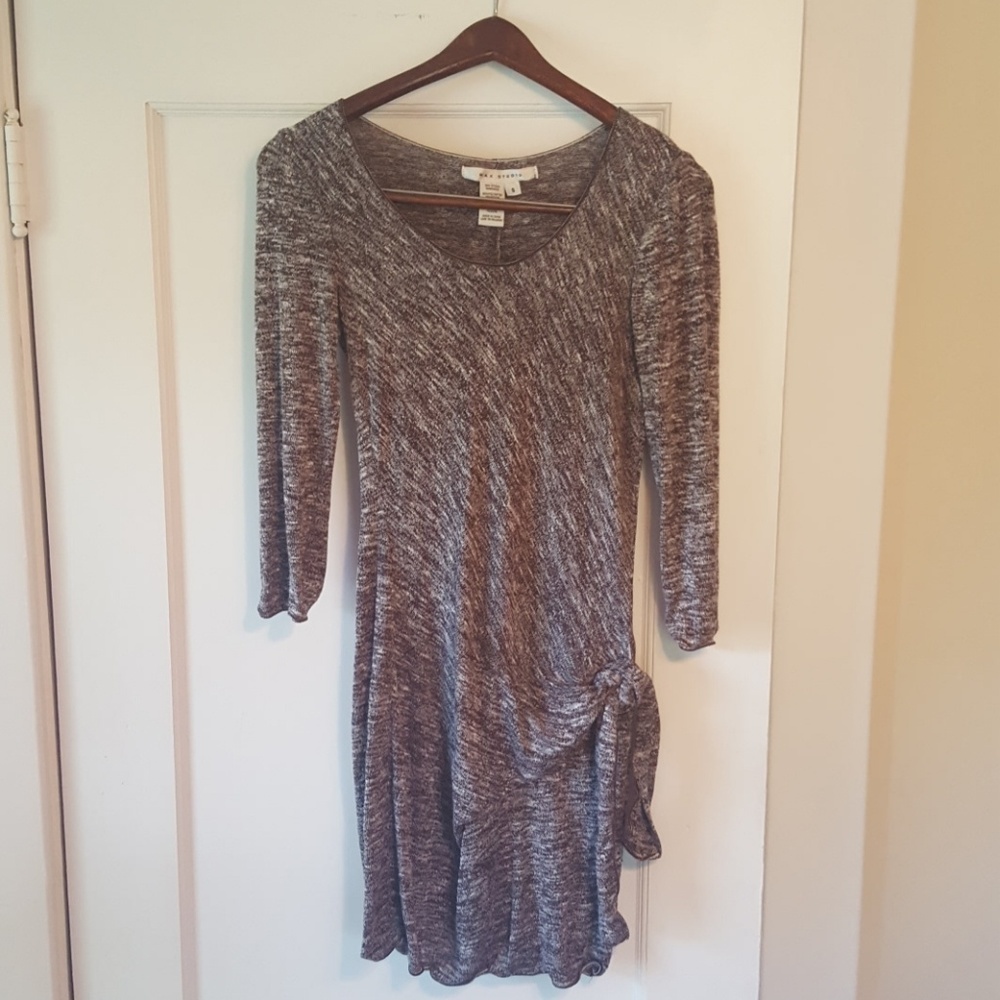 Brown marbled sweater dress