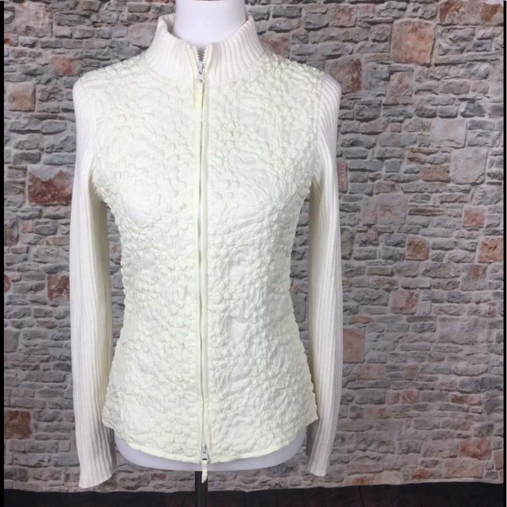 peter martin Women's Quilted Sweater Jacket Sz S.