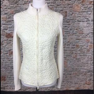 peter martin Women's Quilted Sweater Jacket Sz S.