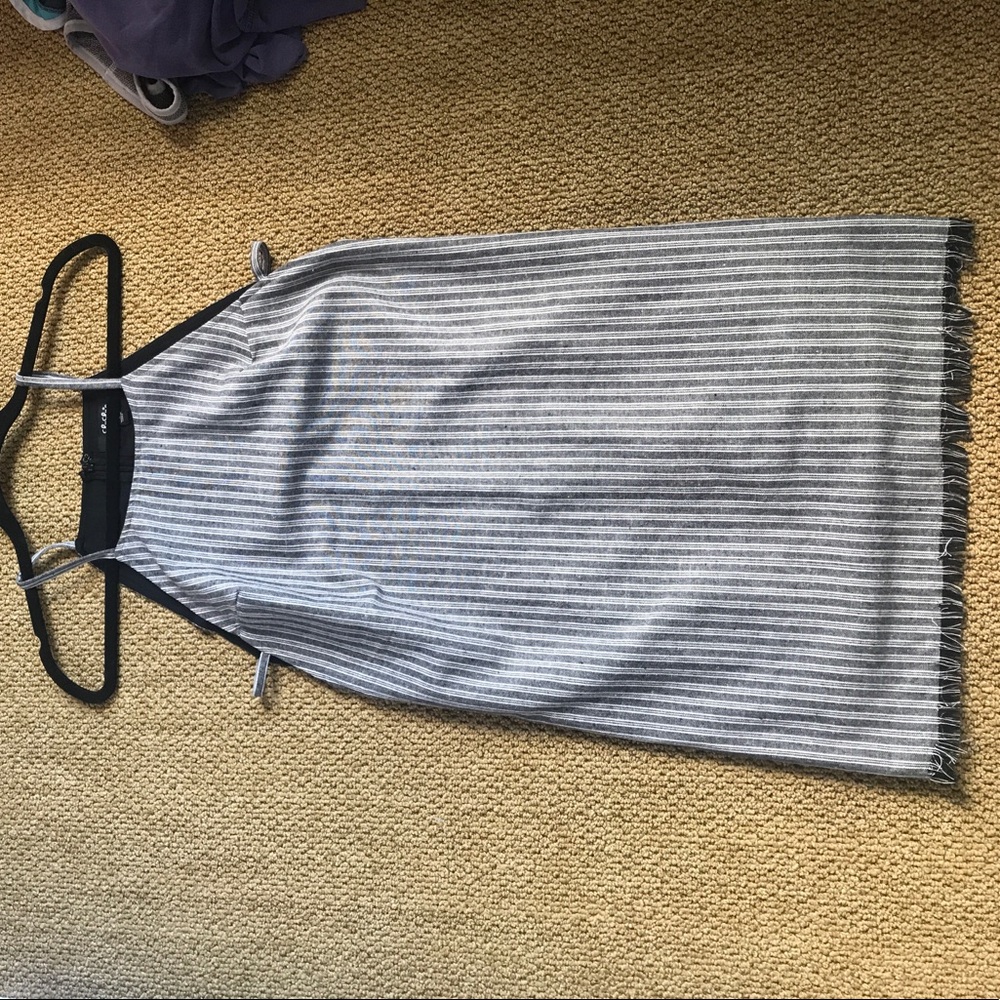 Lulu's grey and white striped dress