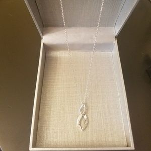 Zales SS necklace with Diamonds- 9 inch chain