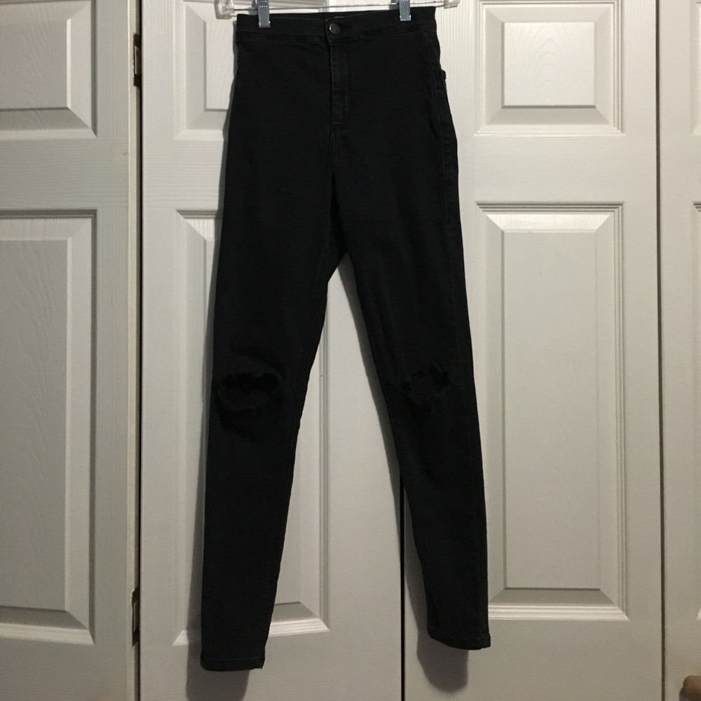 TopShop Ripped Black Skinny Jeans