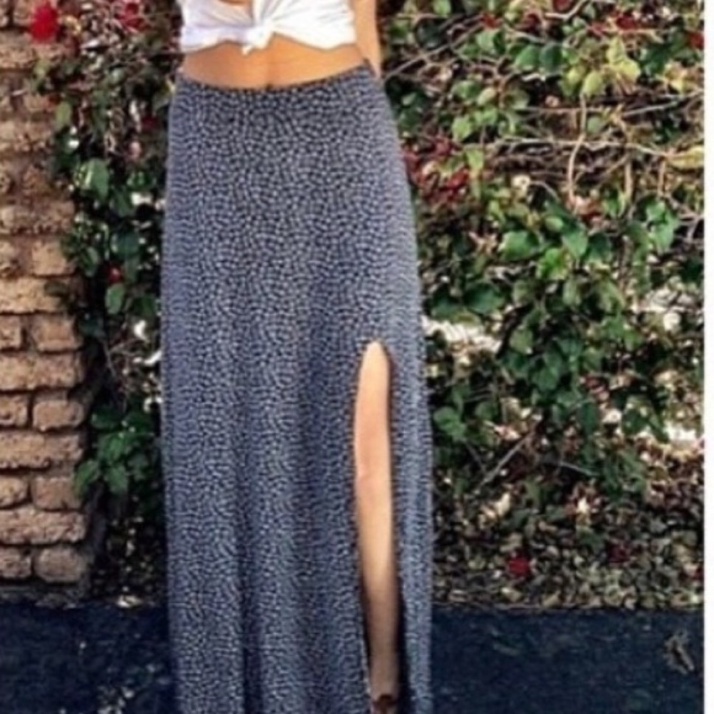 Brandy Melville floral slit maxi skirt