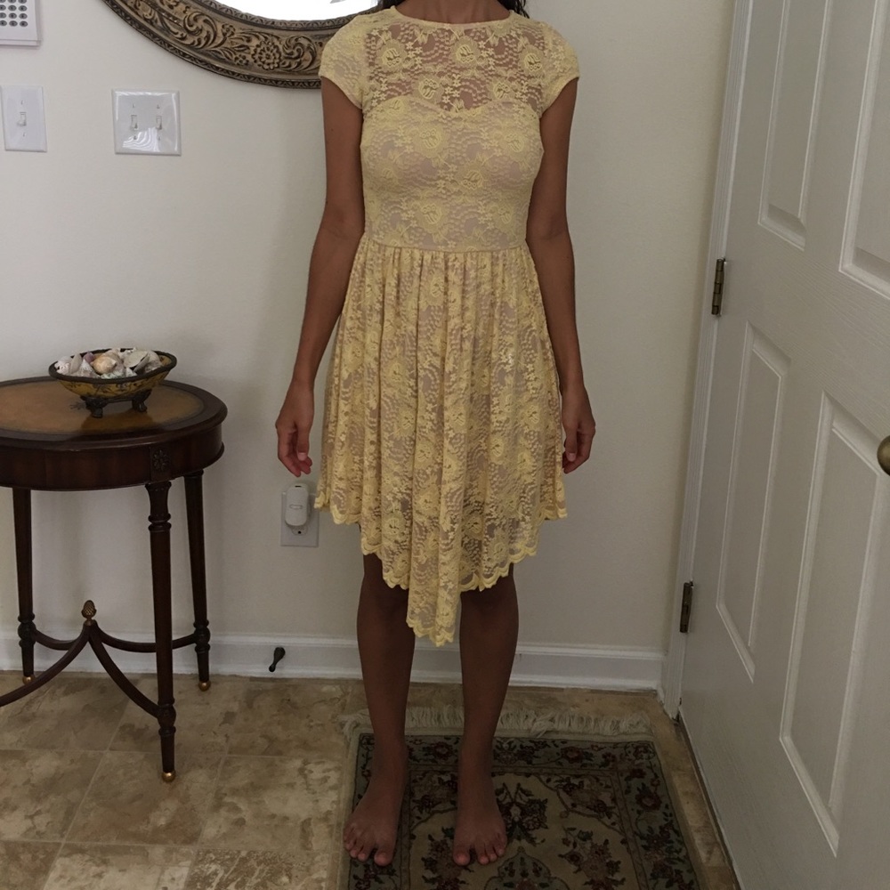Yellow&Nude Lacey dress