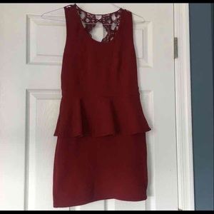 Red Lace Peplum Dress!