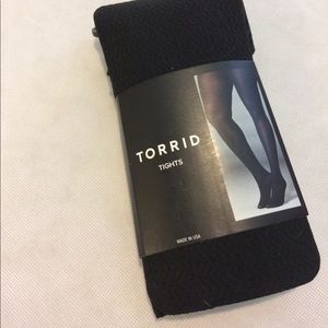 Torrid Black ZigZag Tights Size 3/4