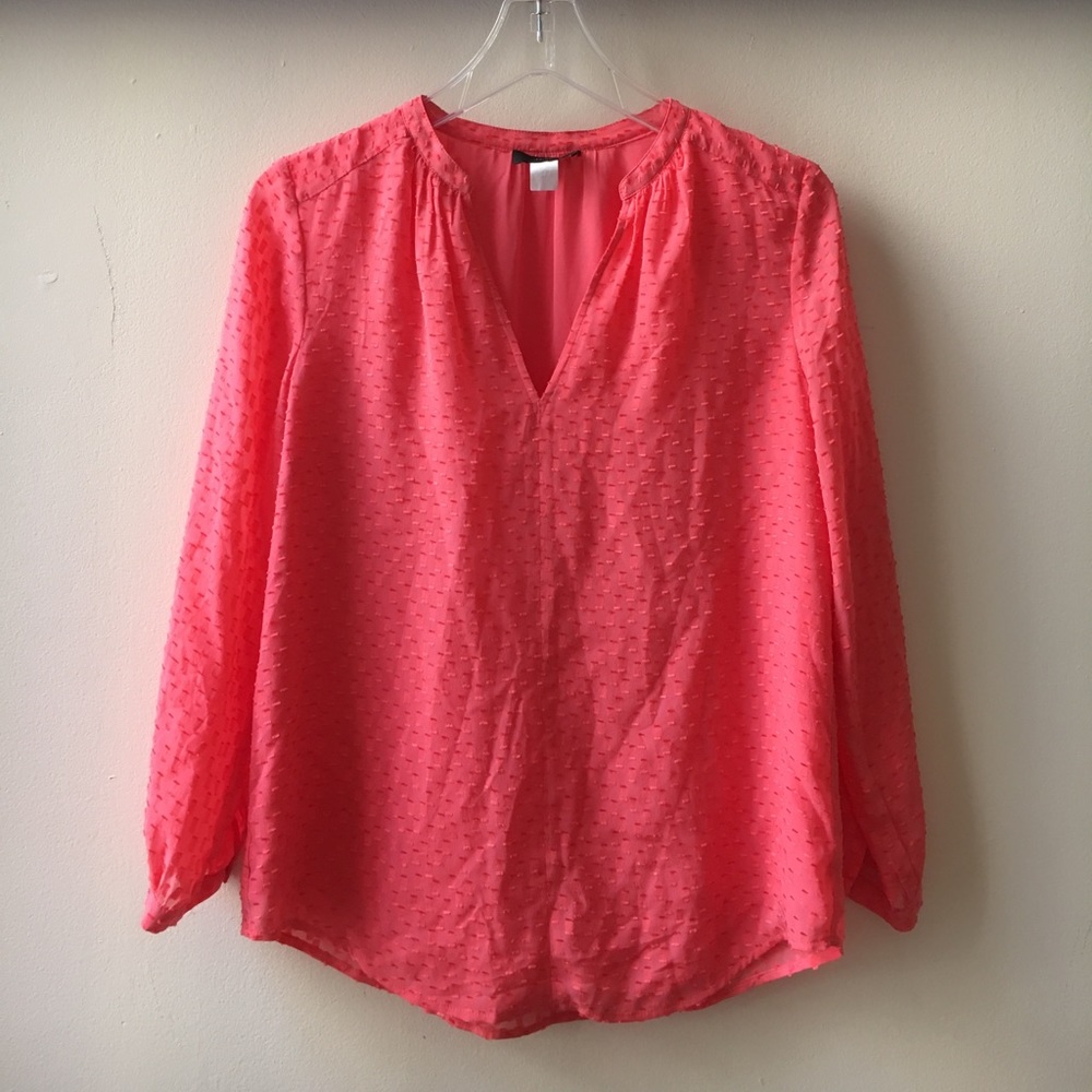 NWOT J Crew sheer lined v-neck blouse