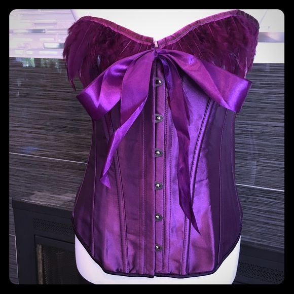 Tops - Royal Purple Feather Corset
