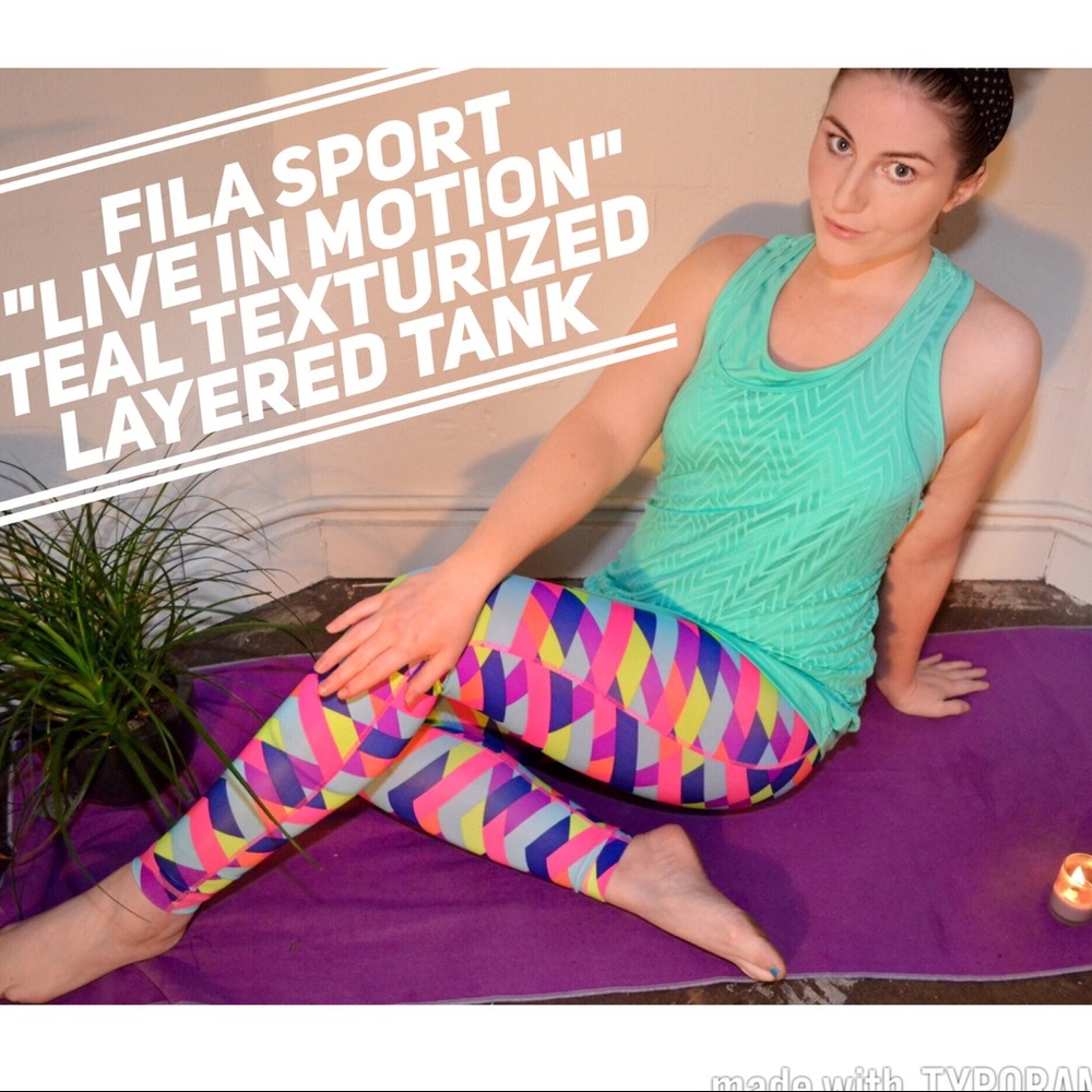 Fila: "Live in Motion" - Layered Teal Workout Tank