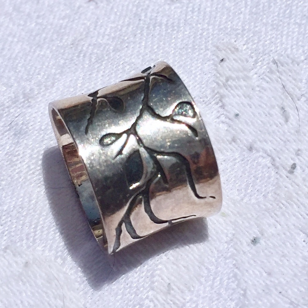 Banana Republic-Sz.5- Floral 🍃 Leaf Silver Ring💍