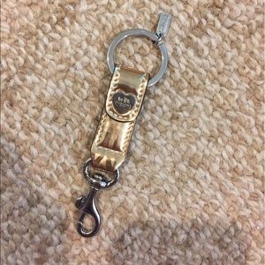 NWOT Coach keychain gold