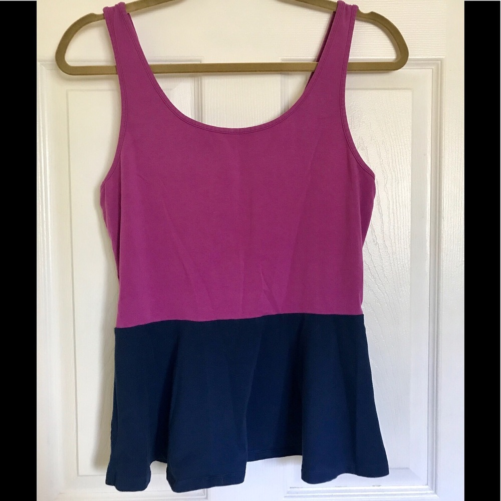 Express Color Block Peplum Tank