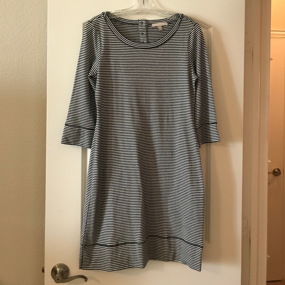 Navy and white cotton Banana Republic dress