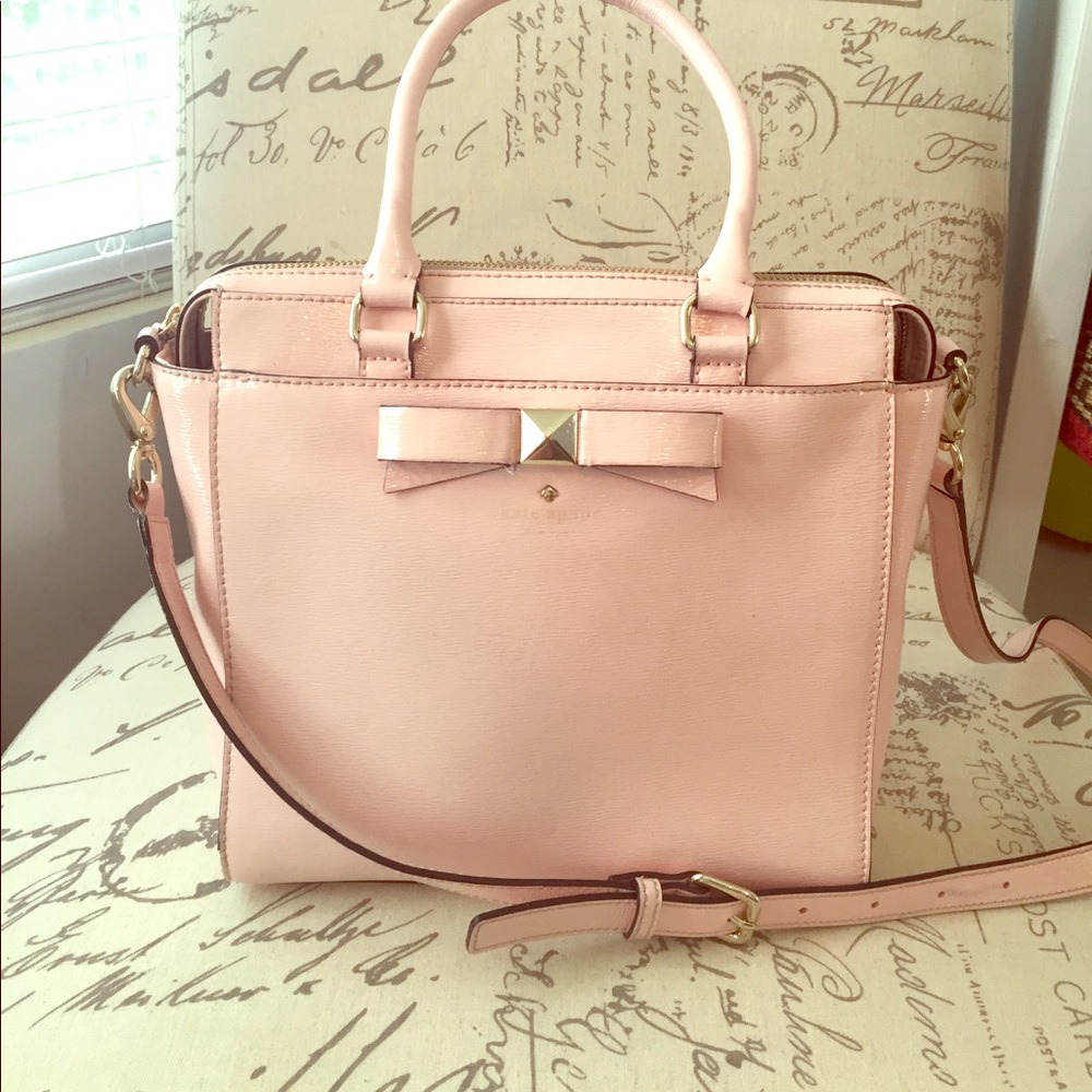 Katie spade light pink purse with bow