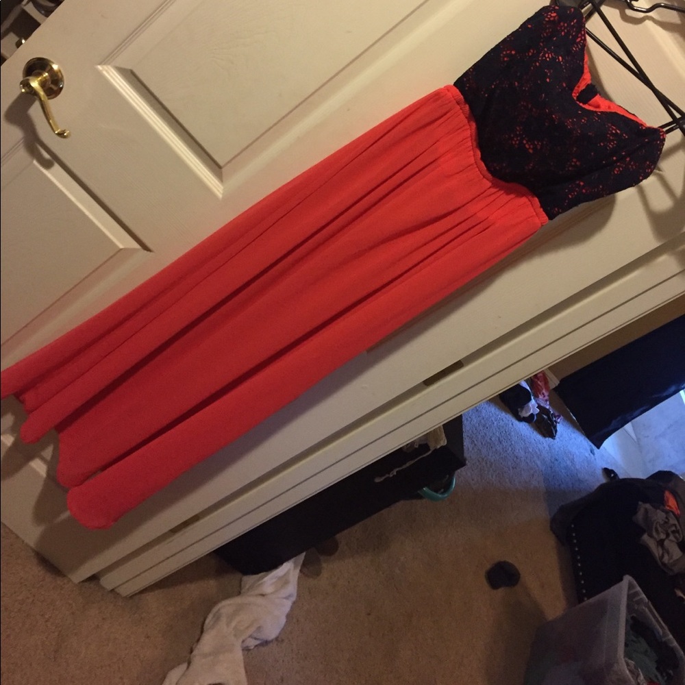 Navy blue and pinkish/orange sundress.. worn once