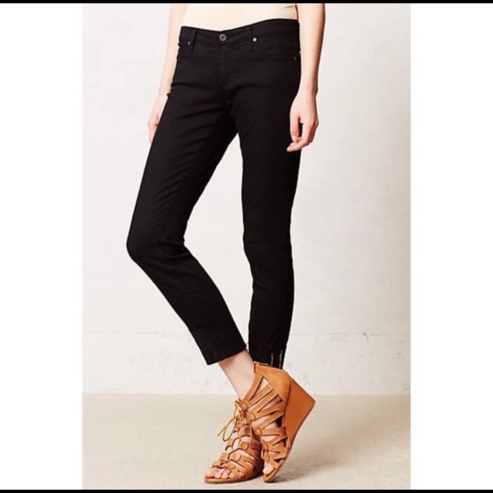 AG Stevie Cuff Black Jeans from Anthropologie