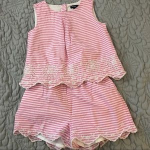 Adorable pink and white striped outfit!