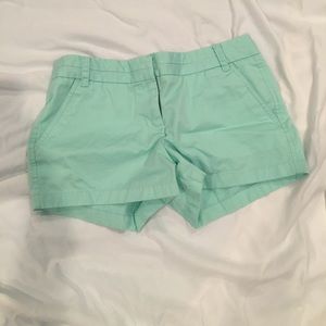 J Crew light turquoise/mint green chino shorts!