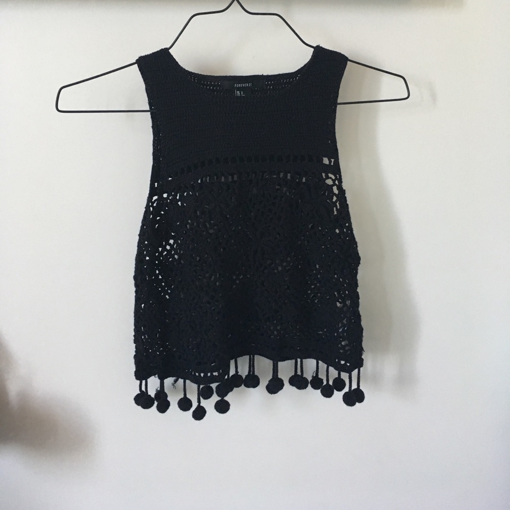 Cute see through black tank