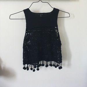 Cute see through black tank