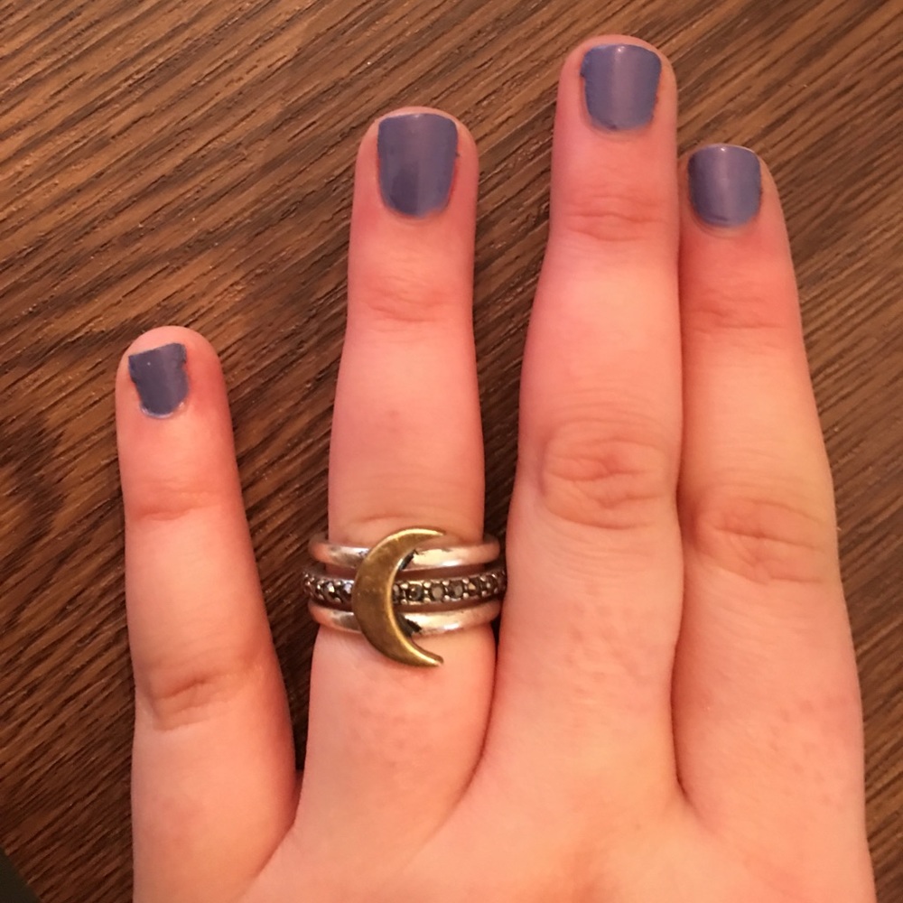 Lucky brand moon ring, size 7