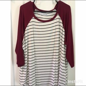 3/4 sleeve baseball tee