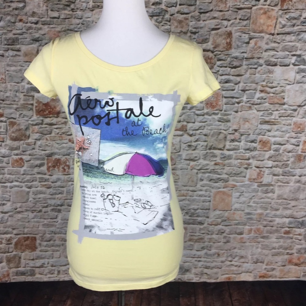 Aeropostale Womens Beach Graphic T-Shirt Sz M