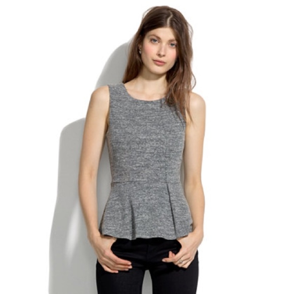 Madewell grey peplum top