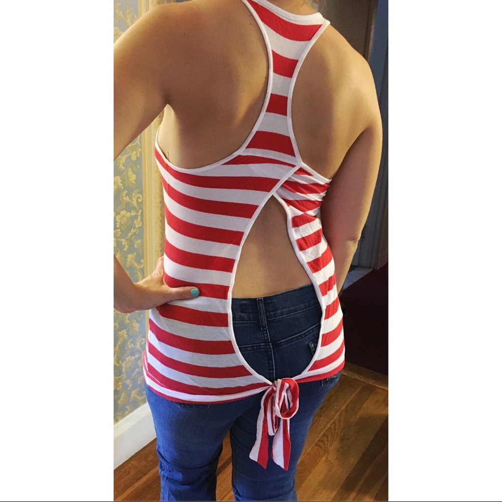 Cotton open back tank top