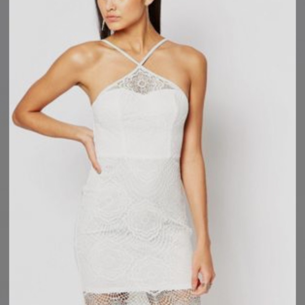 ASOS Adriana Lipsy White Lace Pencil Dress