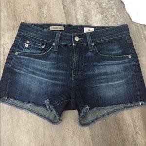 Denim shorts with raw hem