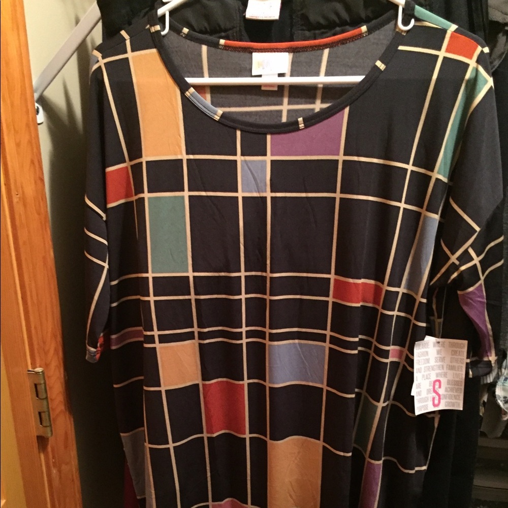 Lularoe irma size small black/multi colored