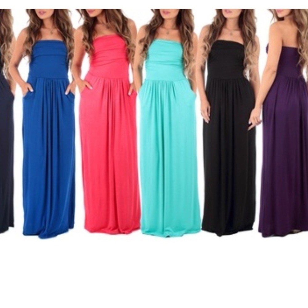 Strapless Maxi - Teal