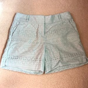Loft eyelet Riviera shorts in mint green