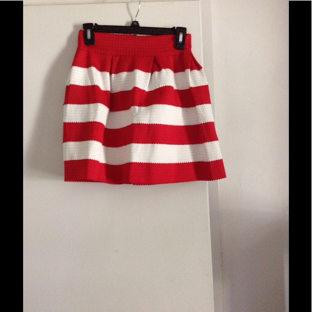 Red and White short skirt