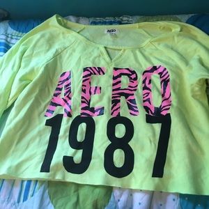 Aero Yellow Cropped Sweatshirt